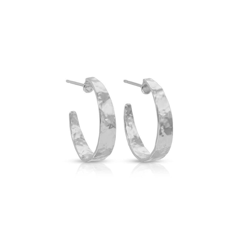 Splendid Iris Timeless High-Shine Silver Hoop Earrings