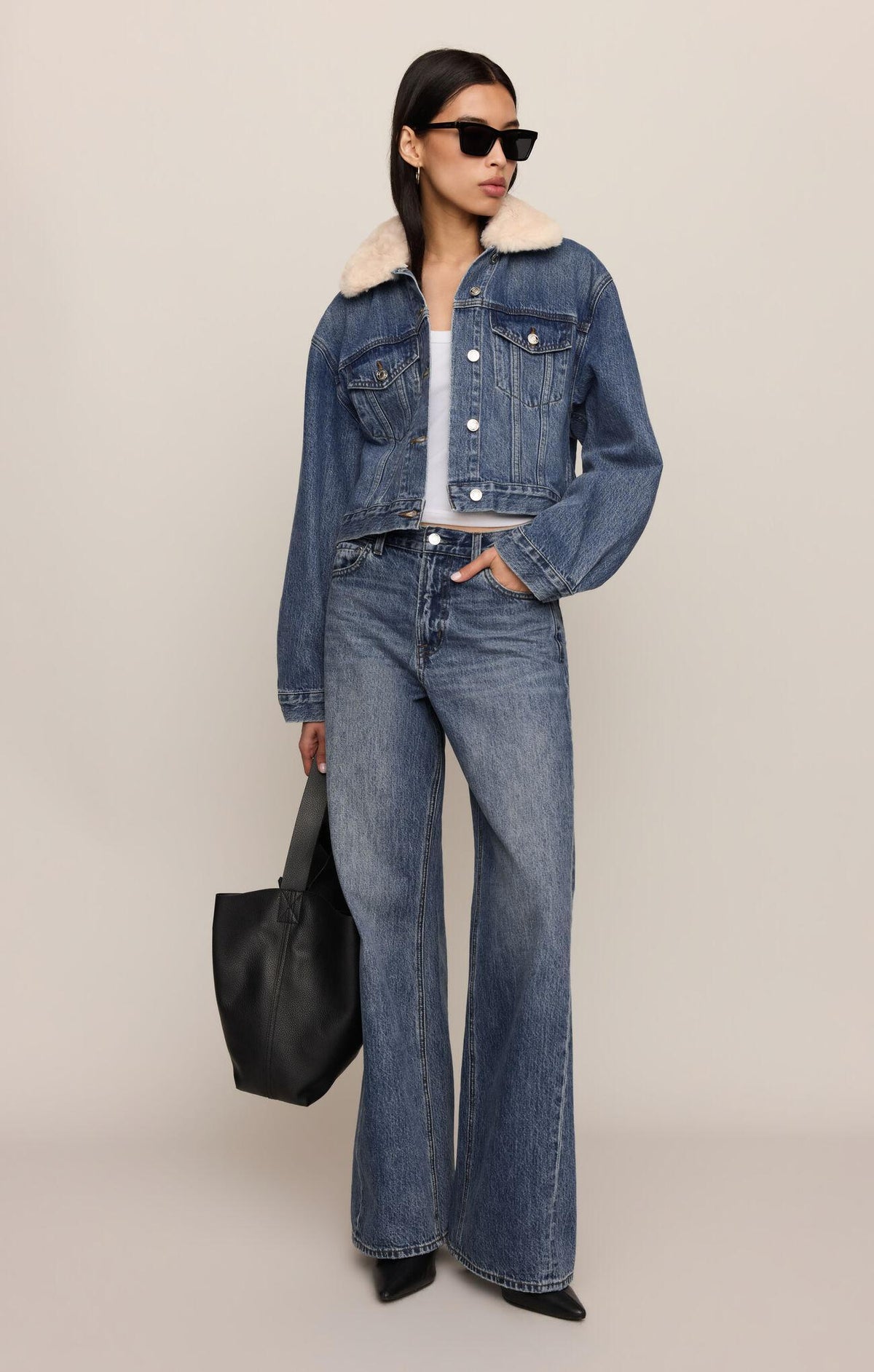The Daily Denim Fur Jacket - Hush