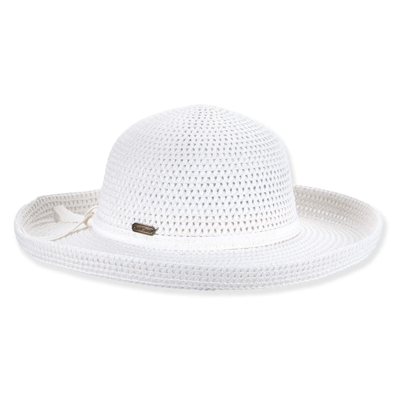 Paper Straw Up Brim Hat Brim 3"+1" Up Turn - White