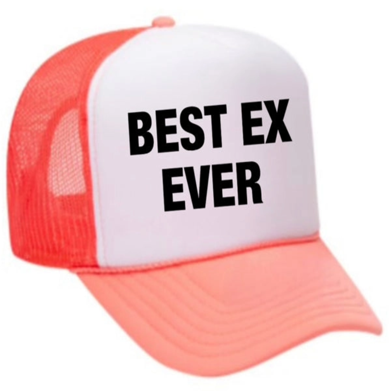 Best Ex Ever Trucker Hat | Coral/White