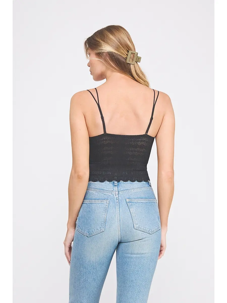 Striped Pattern Scallop Edge Bralette