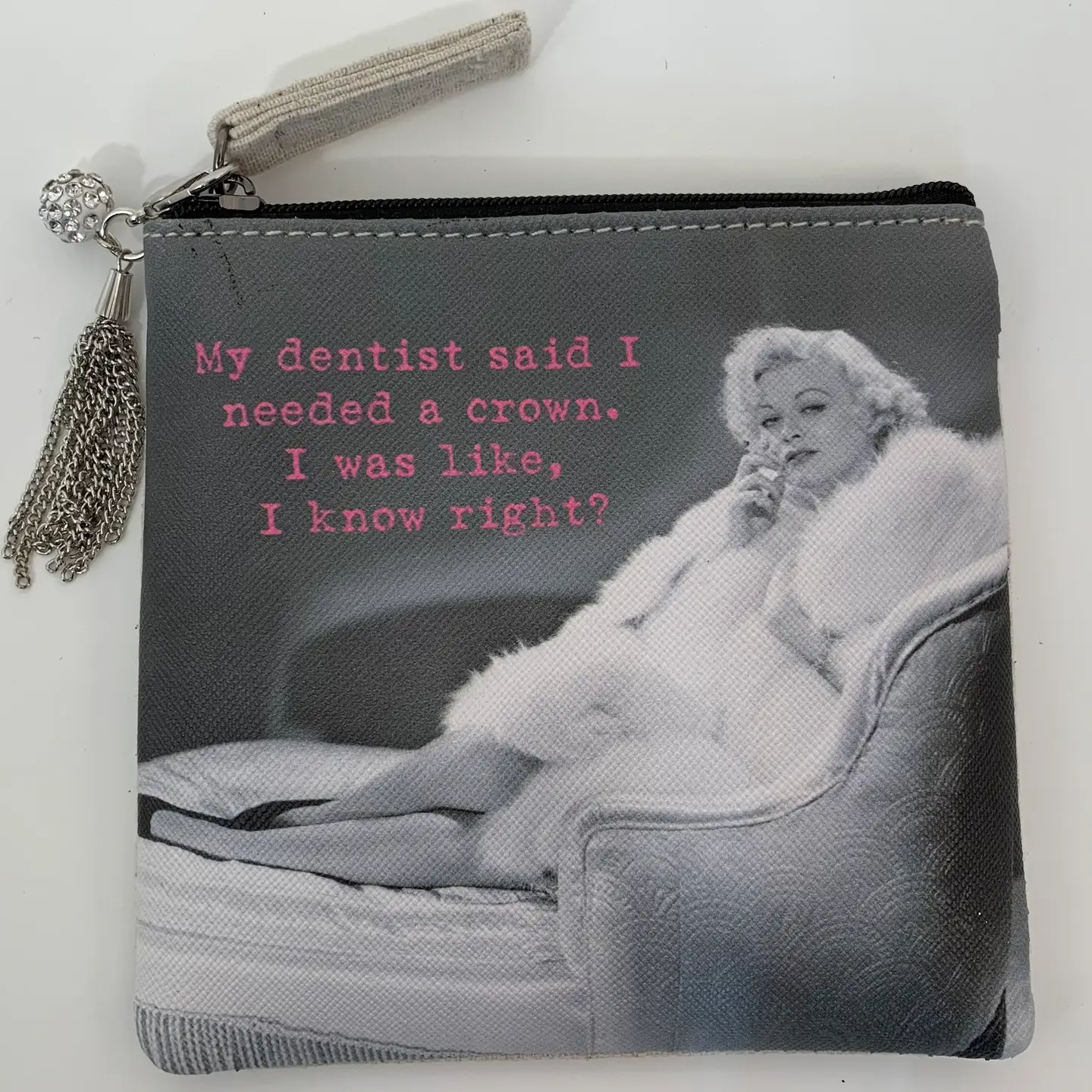 Linen Zipper Coin Purse