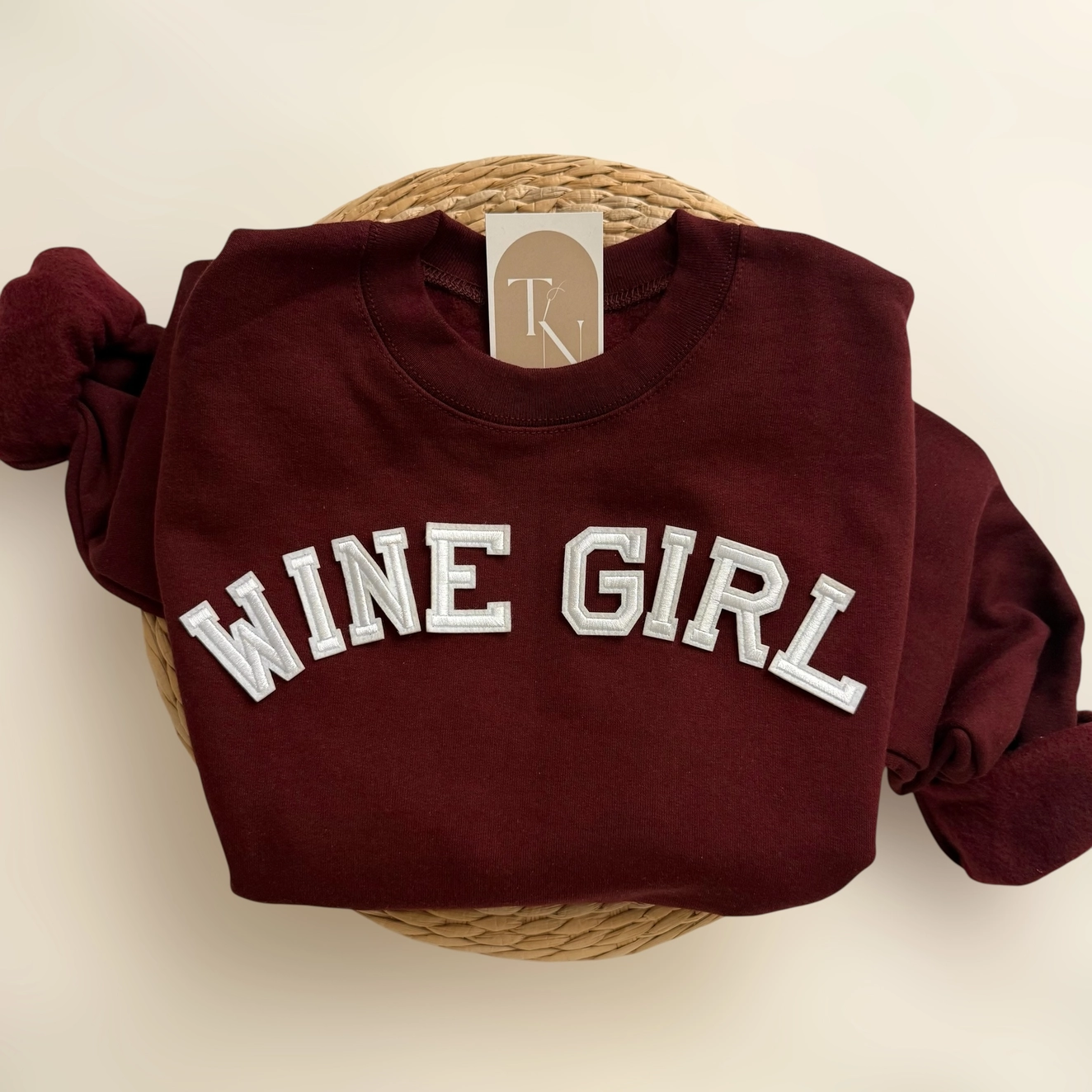 WINE GIRL Sweatshirt - Maroon - S