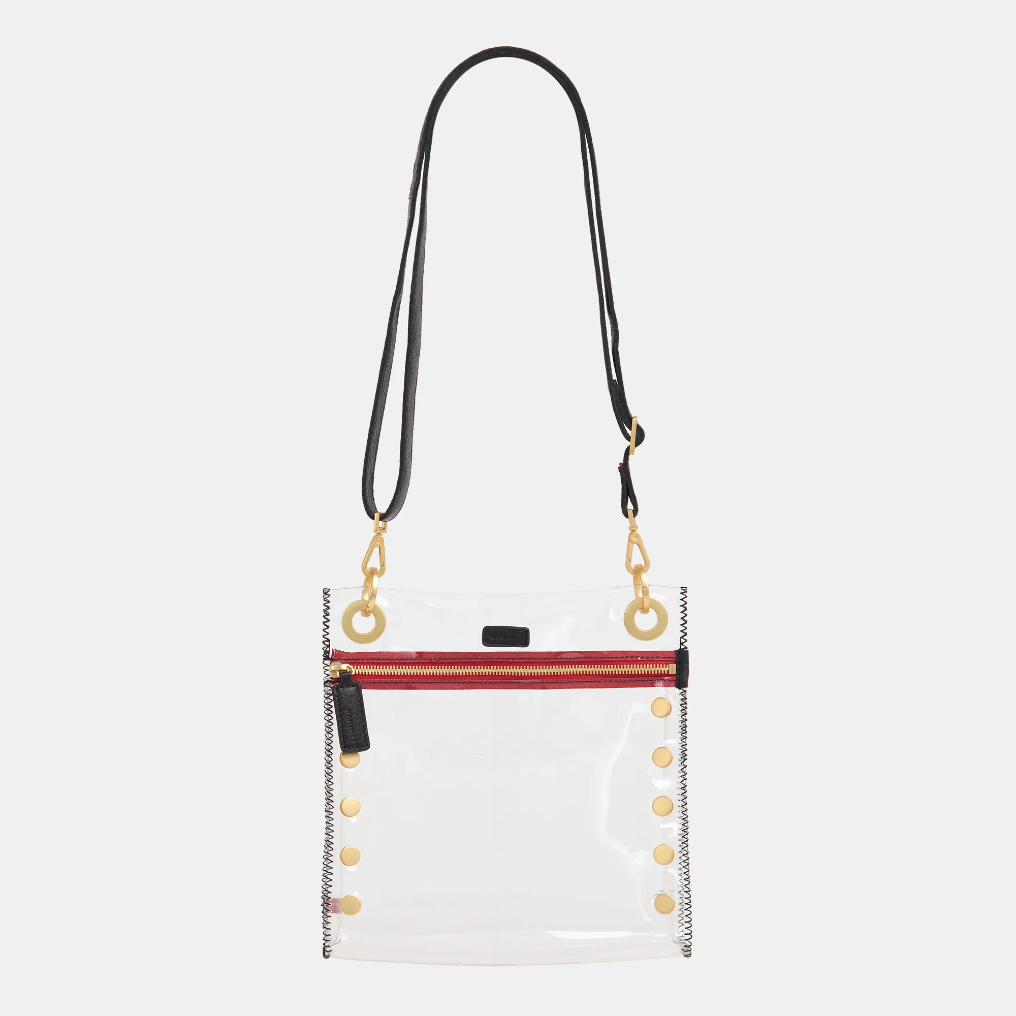 Hammitt Tony Med Clear - Black/Gold Red Zip