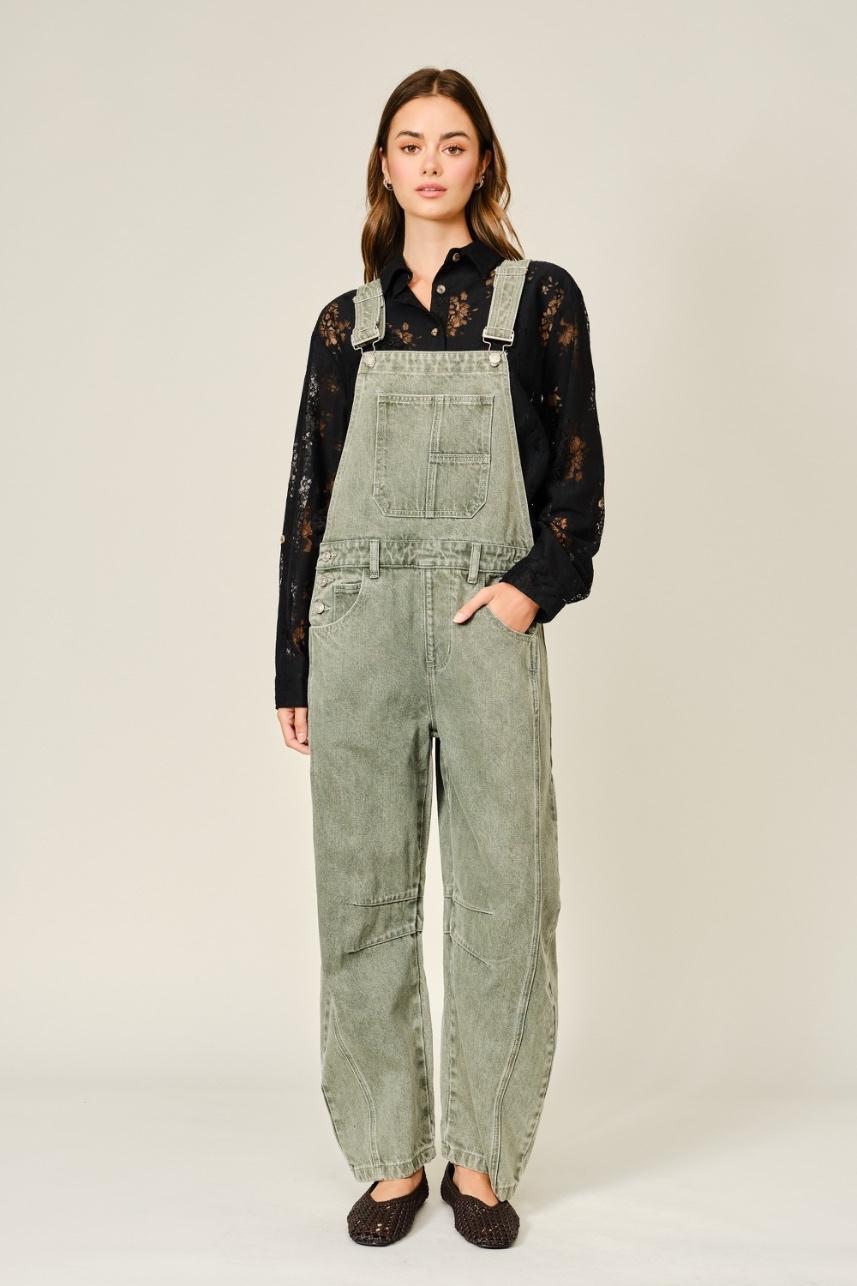 Slouchy Relax Fit Denim Overalls