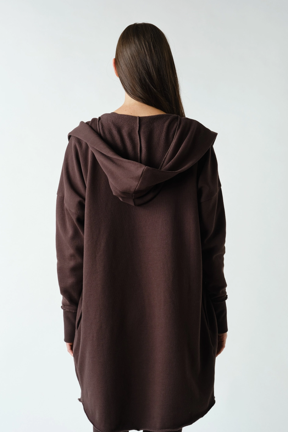 Open Front Longline Hoodie Cardigan