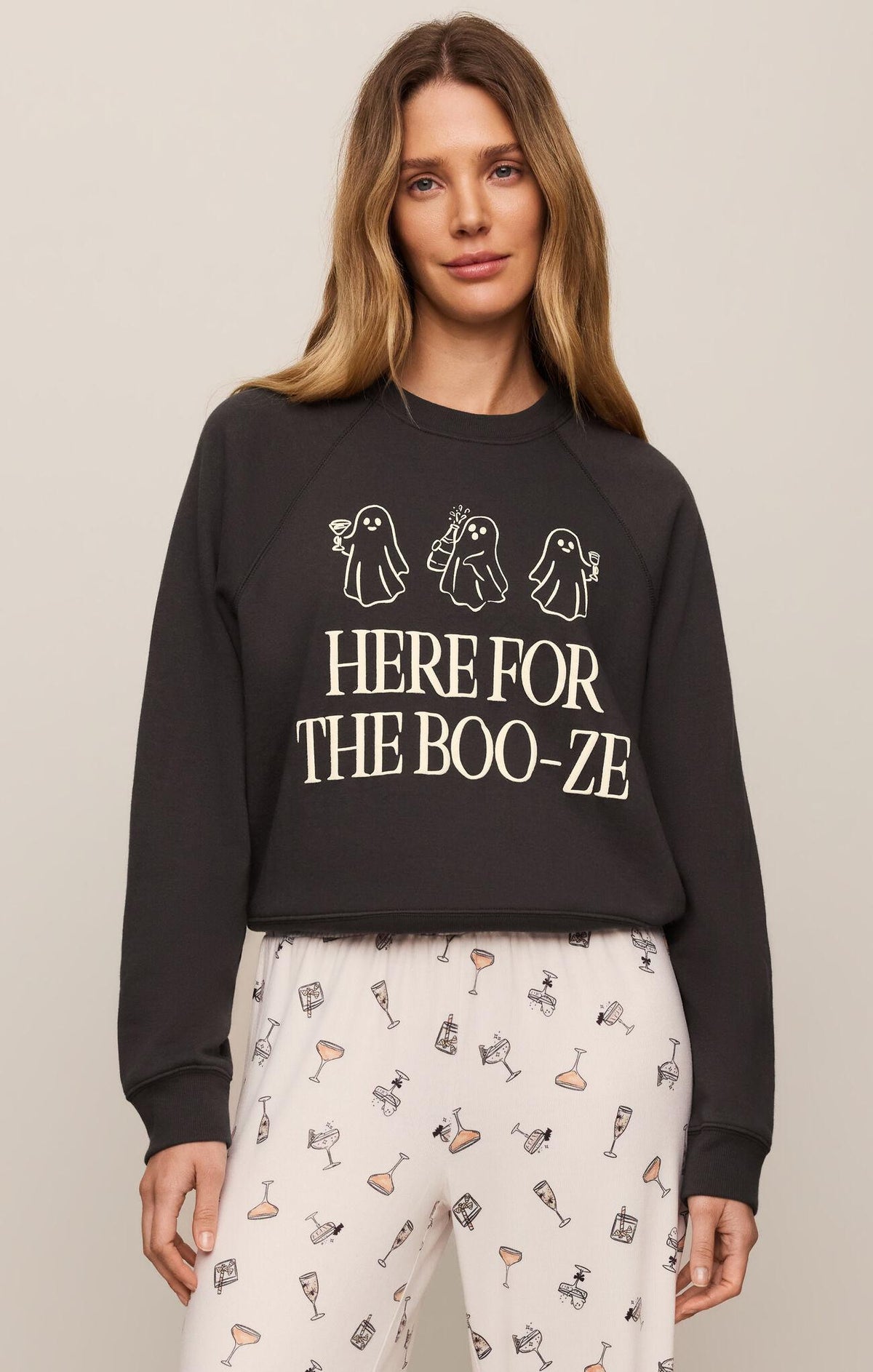 Booze Sweatshirt - Ash Black