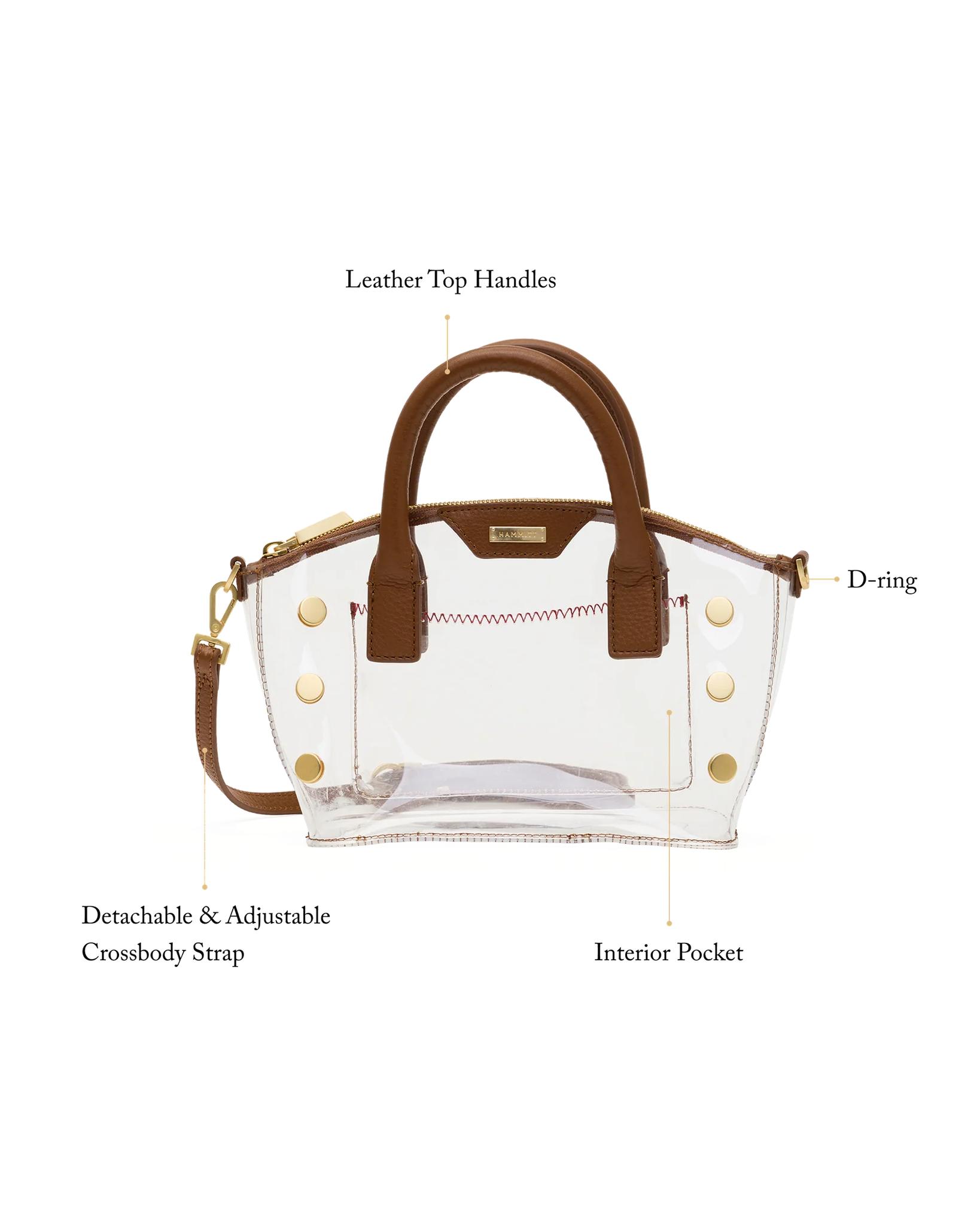 Hammitt Paula Clear - Mahogany Pebble/Brushed Gold