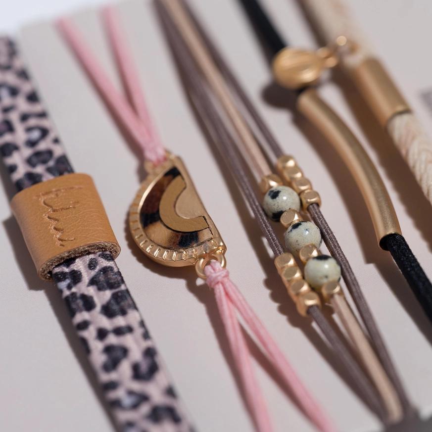 "Wild" Animal Print with Pink Accent Hair Tie Bracelets