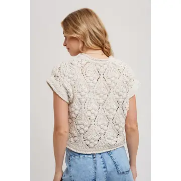 Knit Sweater Short Sleeved Pullover