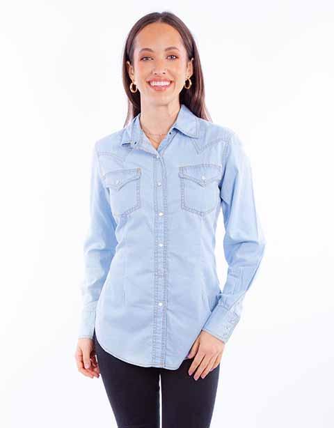 Scully L/S Western Top with Snap Closure