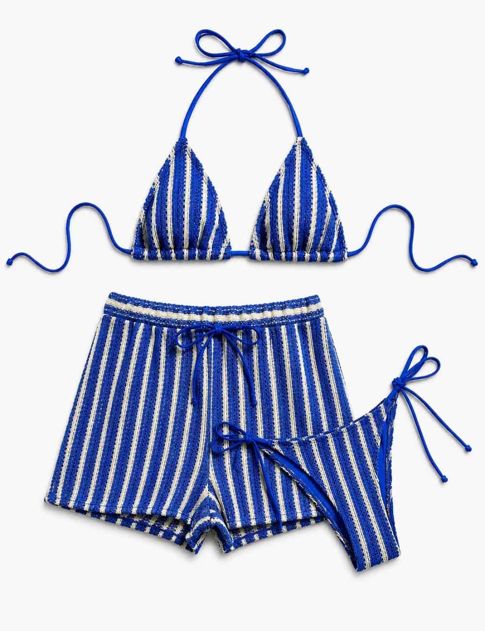 Striped Crotchet Bikini Bottoms