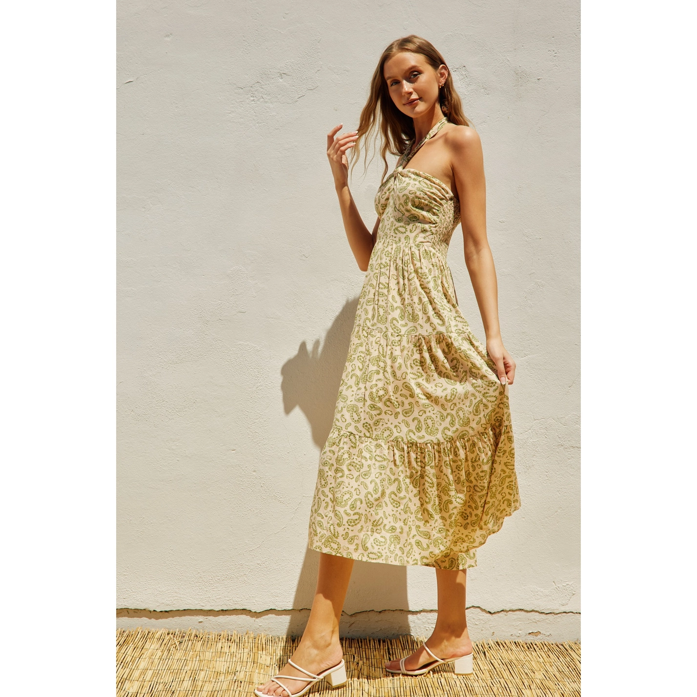 Lucky Charm Halter Tiered Dress - Lily Fern