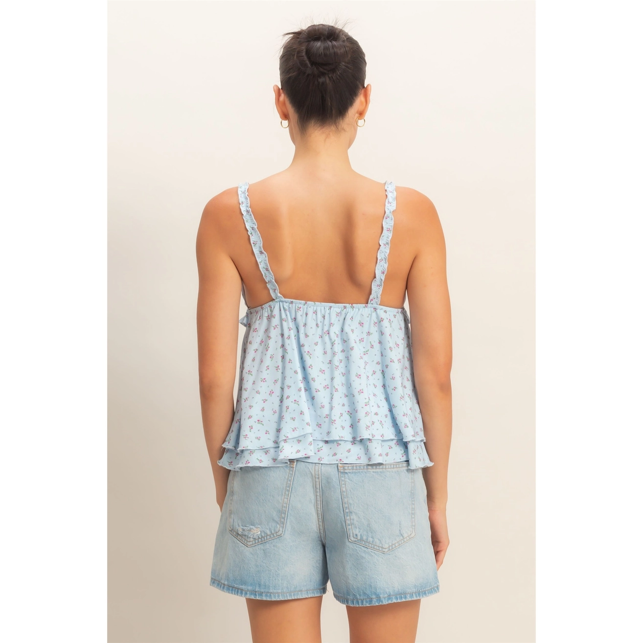 Floral Tiered Top - Blue
