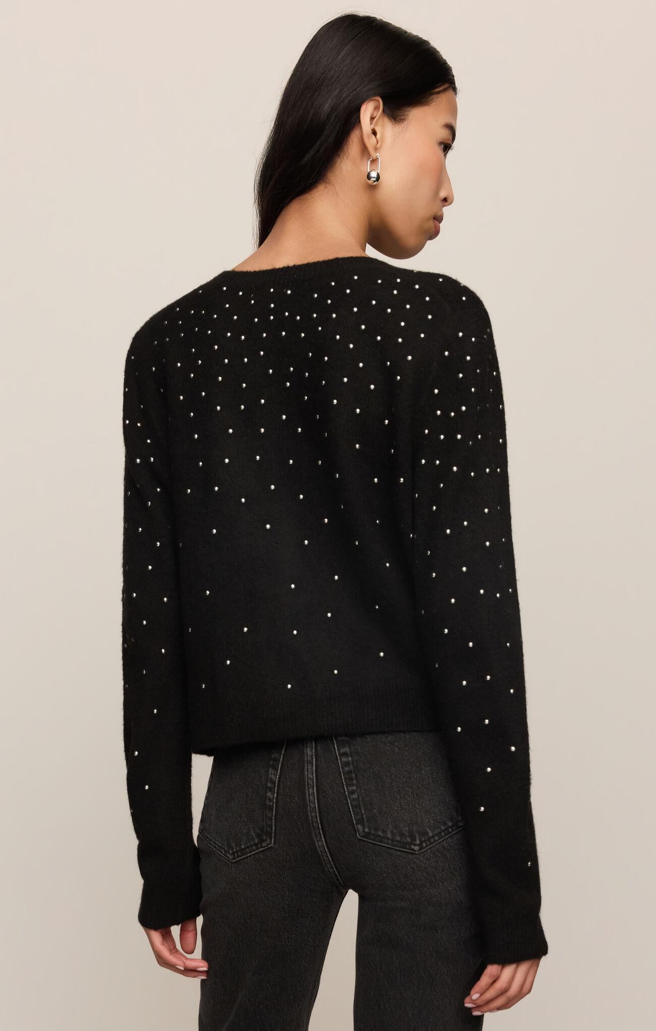 Medina Studded Cardigan - Black