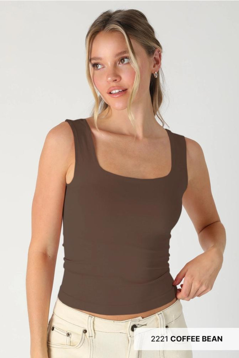 NIKIBIKI Clean Line Square Top | 2221 Coffee Bean