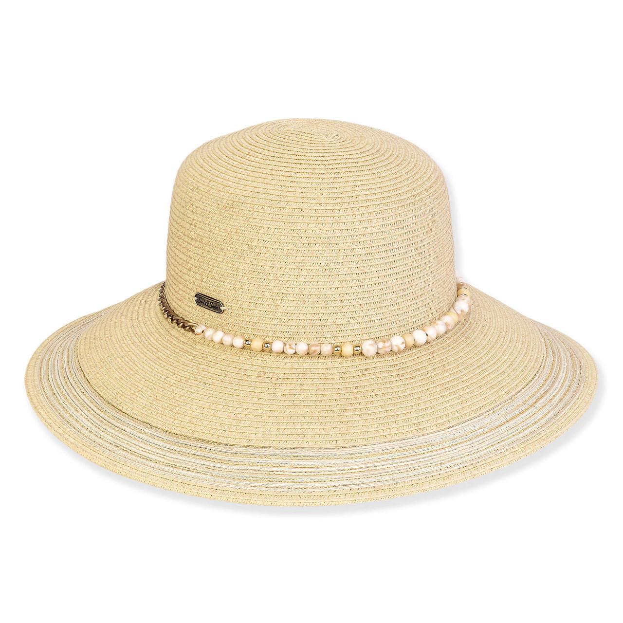 Paperbraid Bucket Hat Brim 4" - Beige