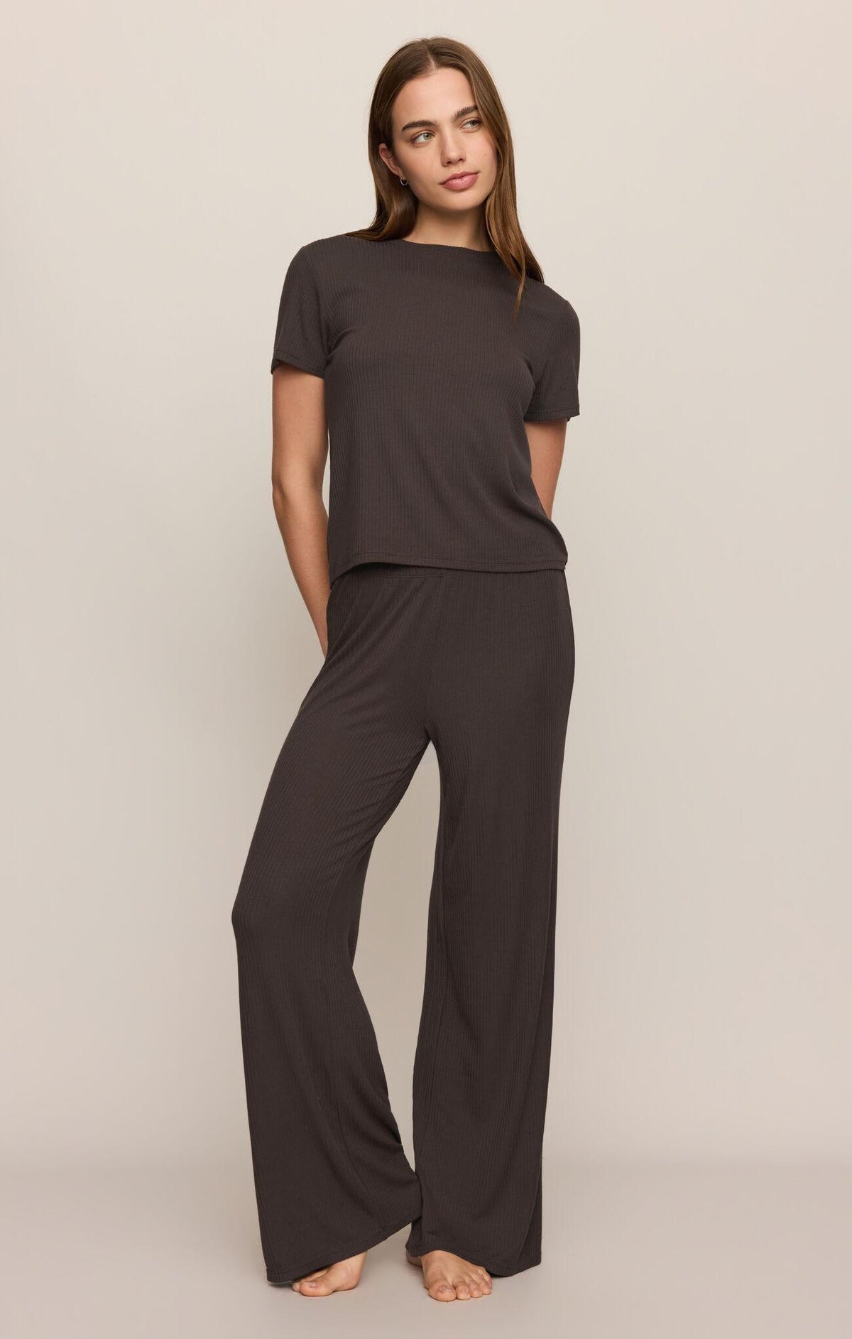 Just Right Rib Pant - Cocoa Bean