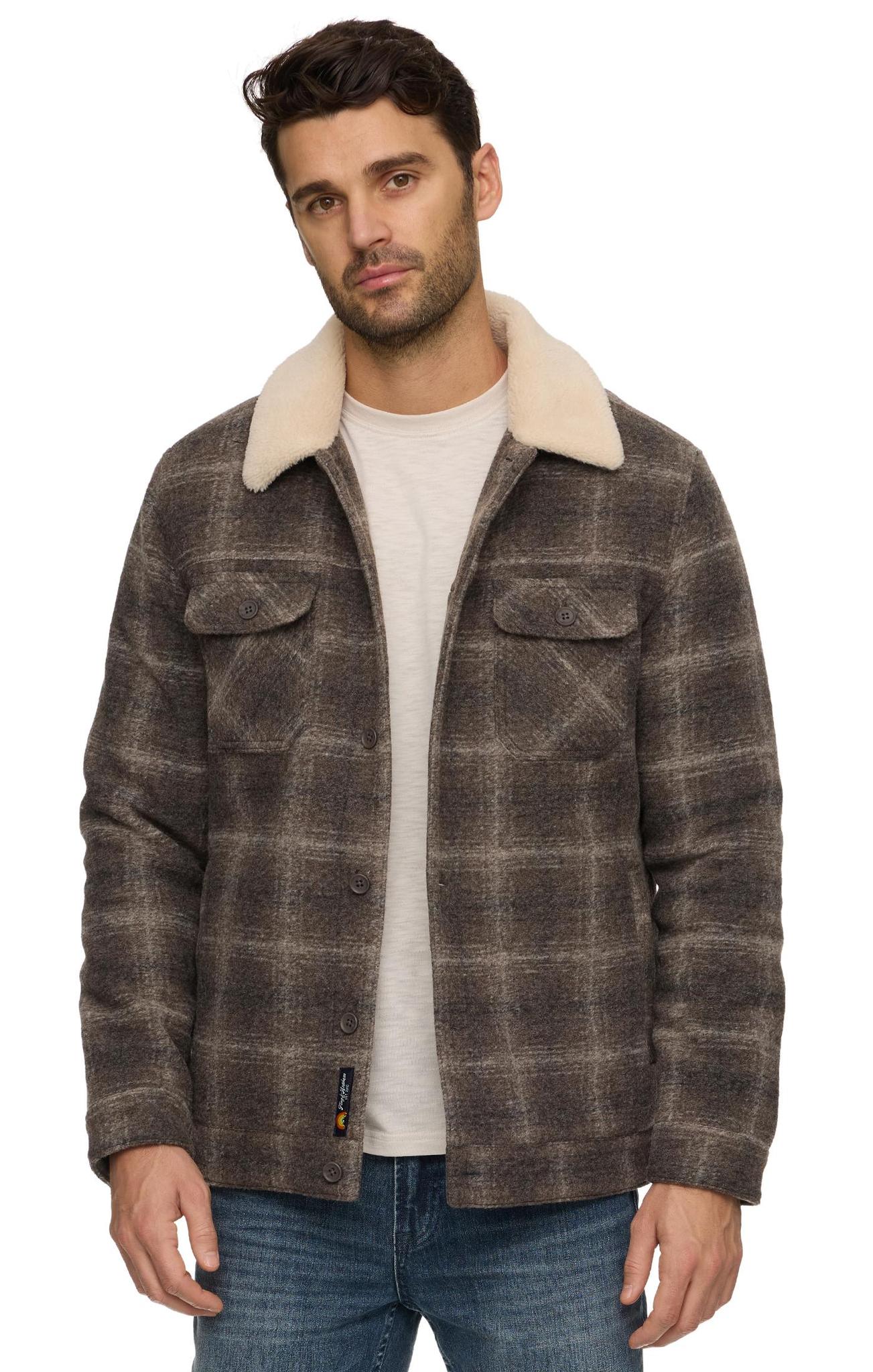 Brookwood Sherpa Lined Jacket - Brown/Cream
