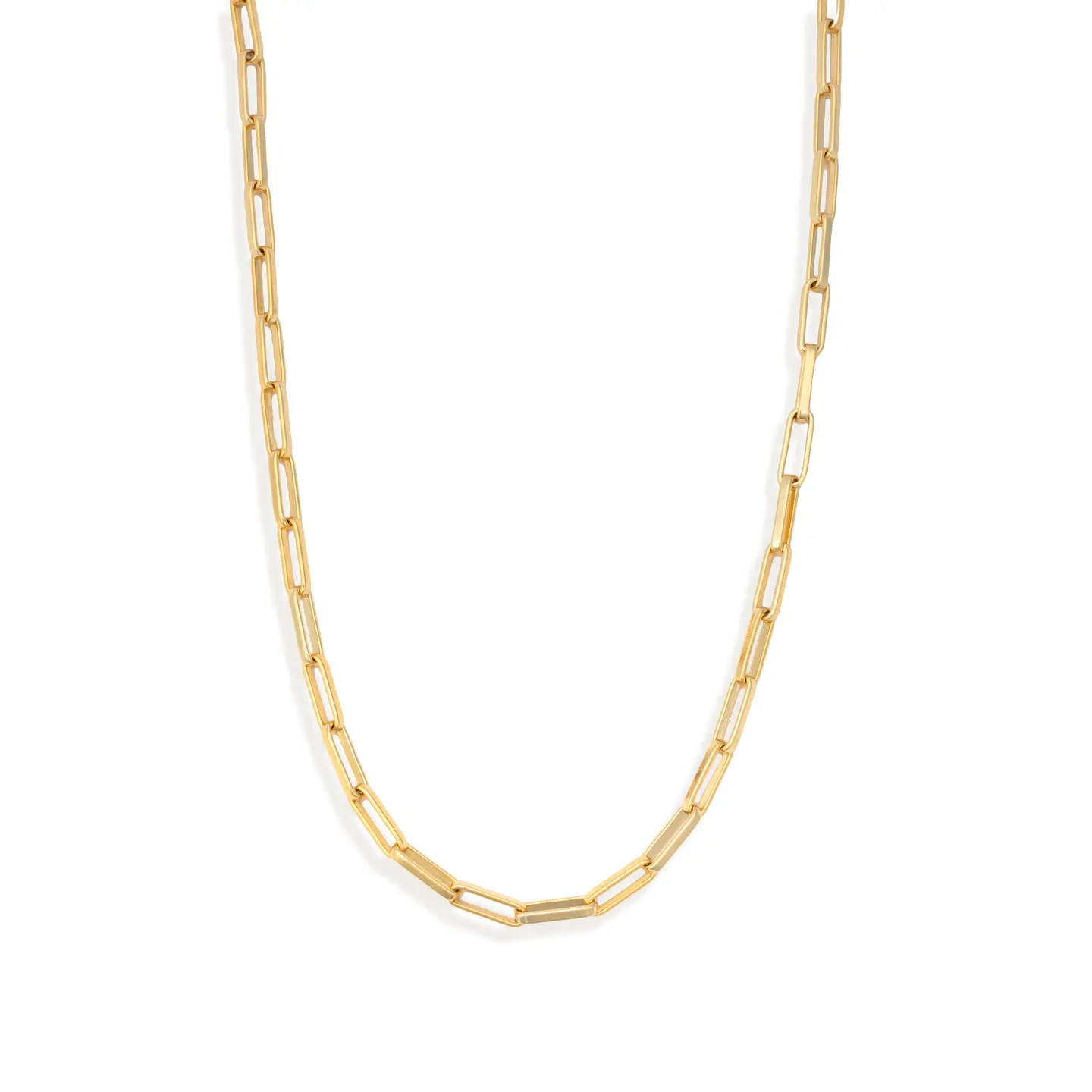 Gold Paperclip Link Necklace Chain