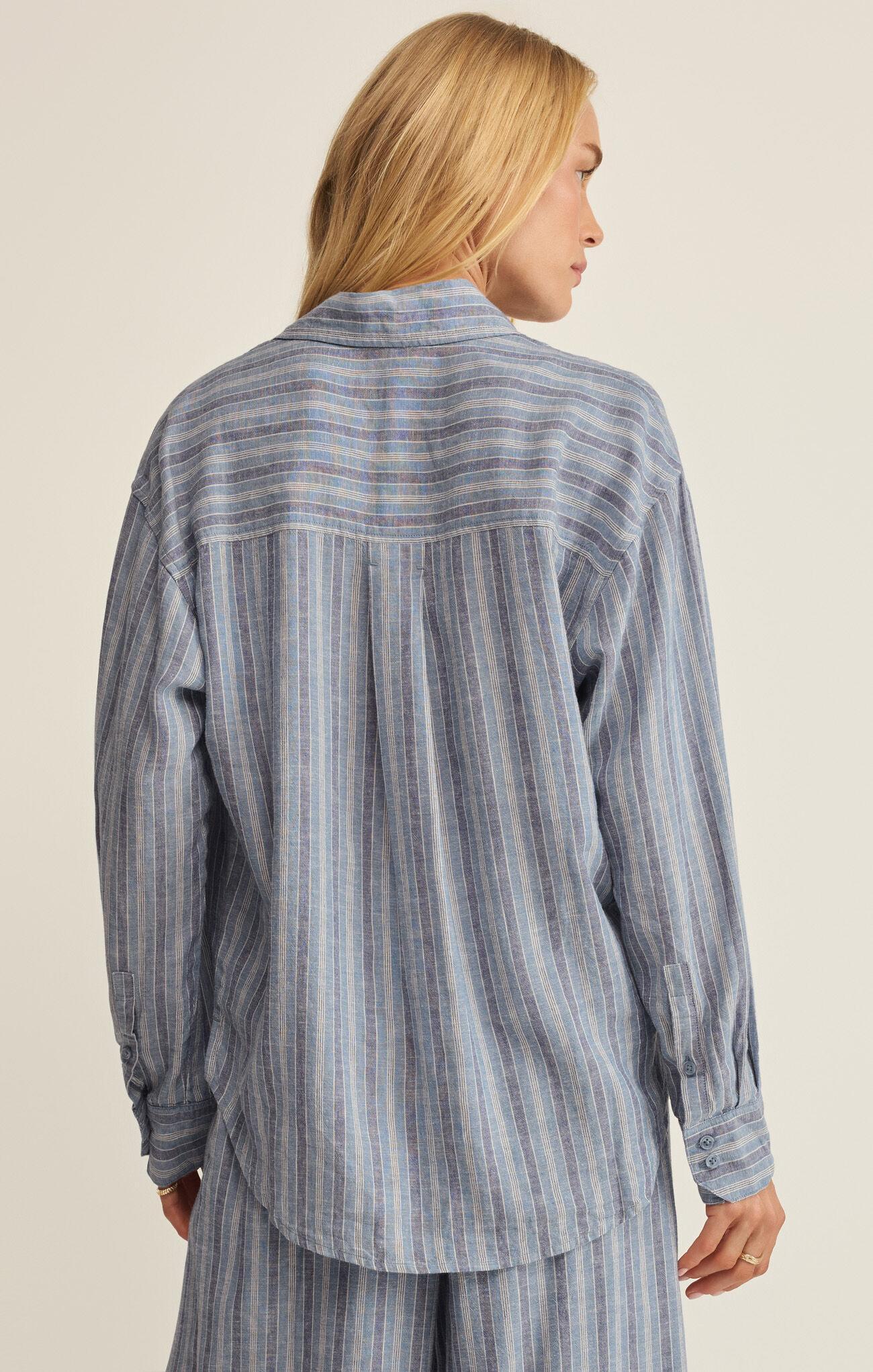 The Perfect Striped Button Up - Indigo