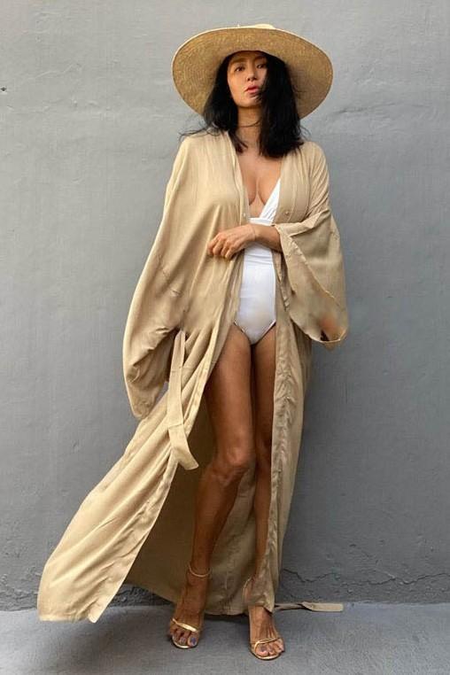 Loose Fit Long Cardigan Cover Up (One Size)