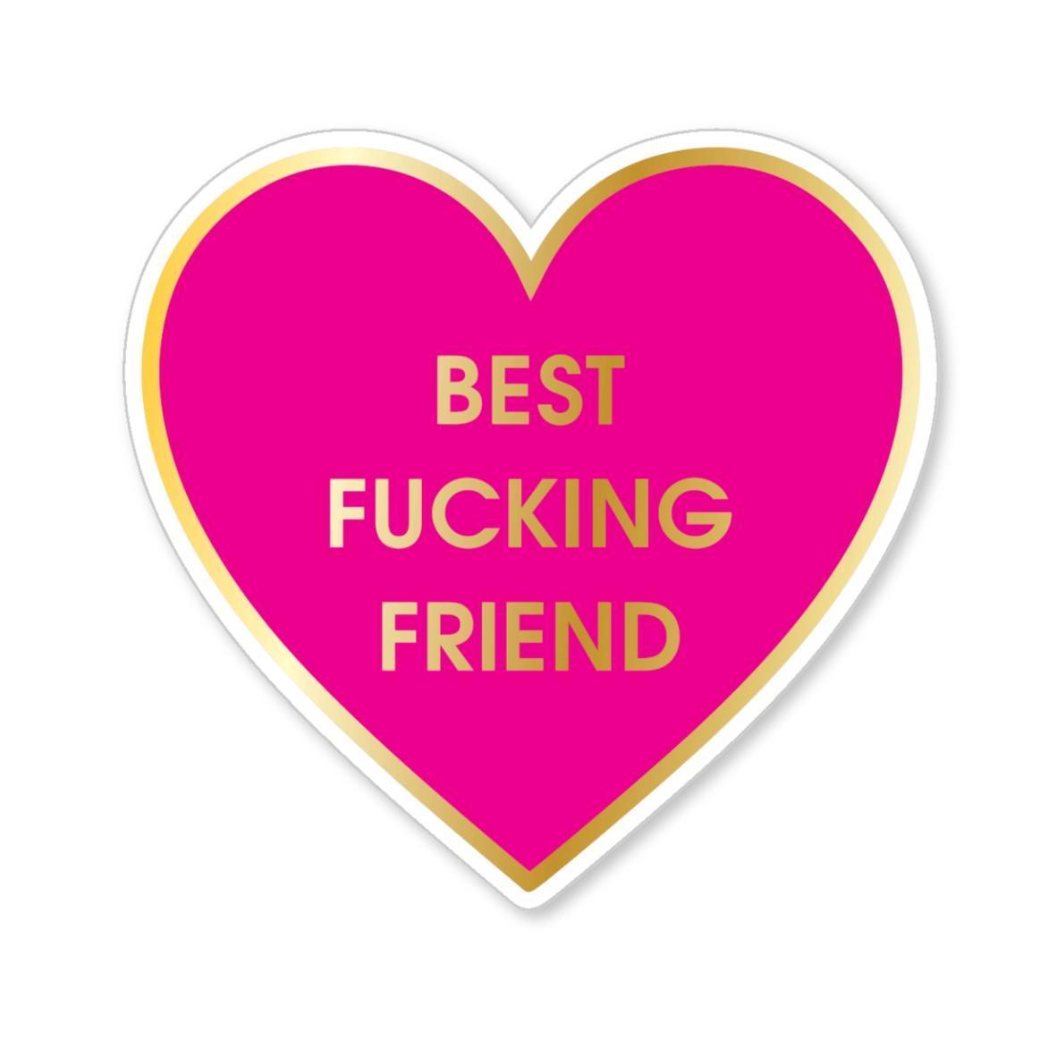 Best Fucking Friend - Heart - Funny Vinyl Sticker