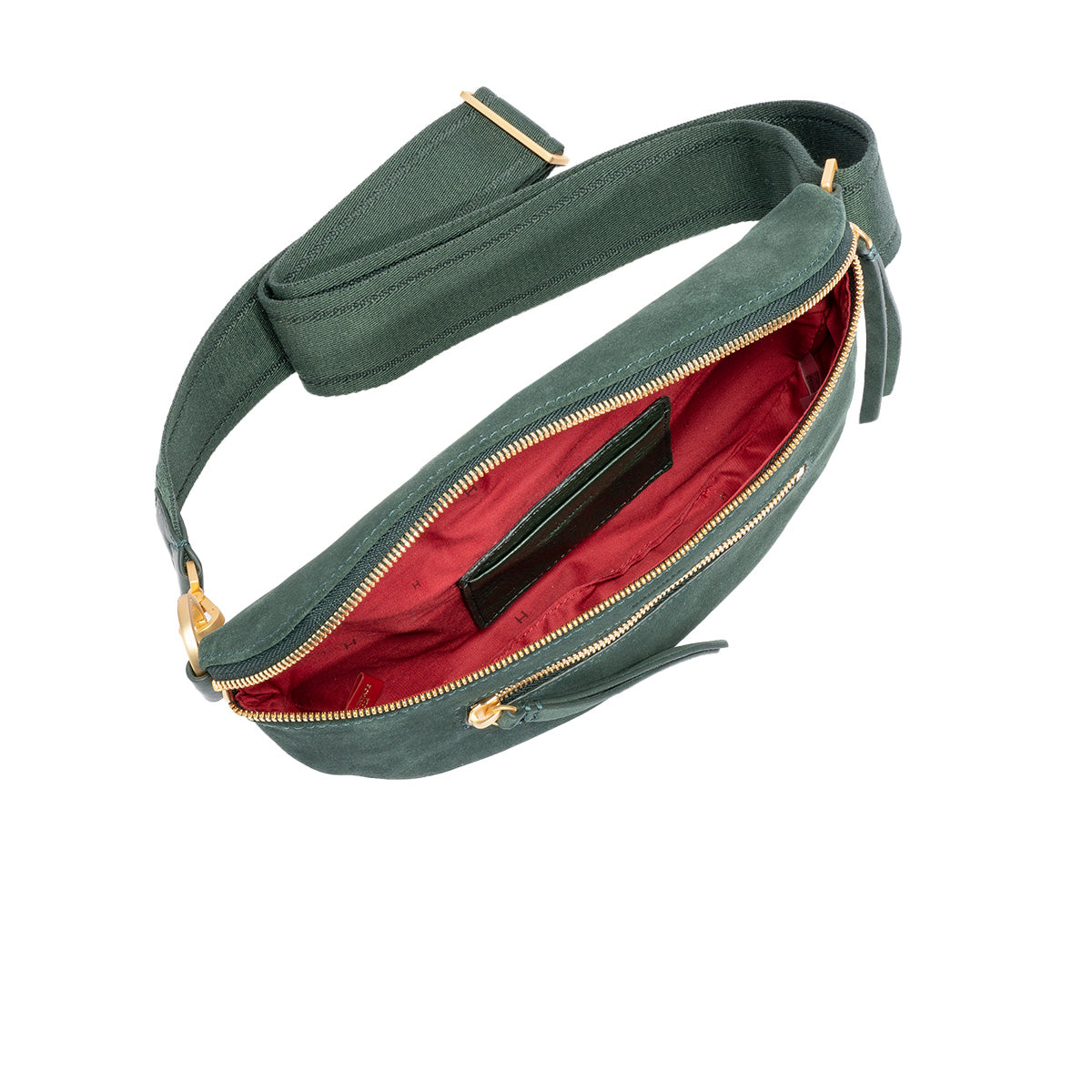 Hammitt Charles Crossbody Med - Green Room Suede/Brushed Gold