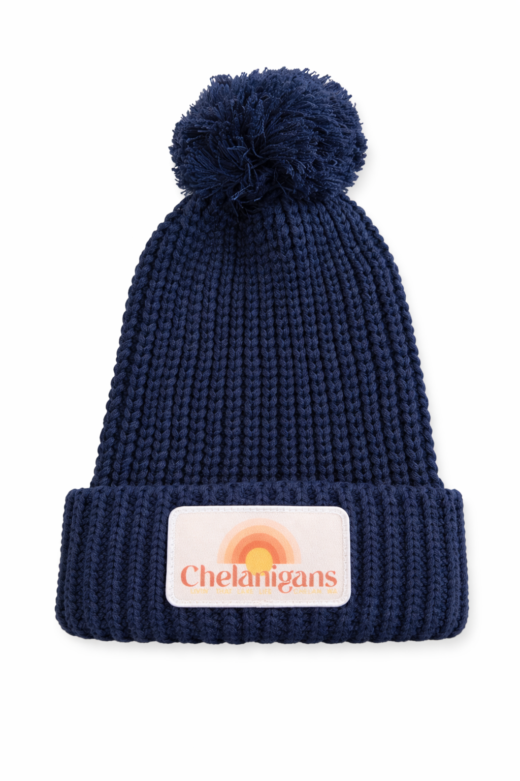 "Chelanigans"143 Navy OSFM - Chunk Pom Beanie