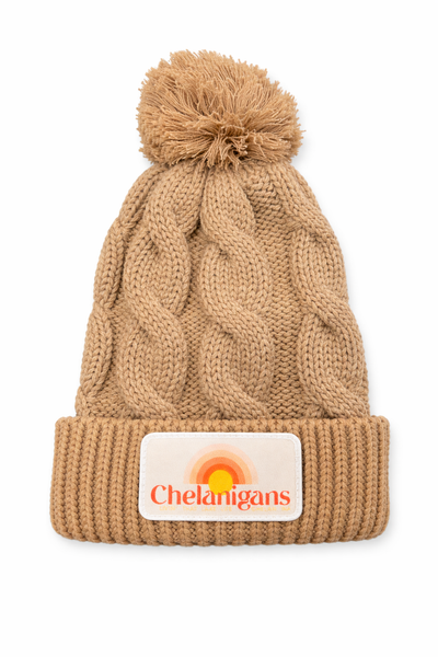 "Chelanigans" 141 Clay OSFM - Chunk Twist Knit - Beanie