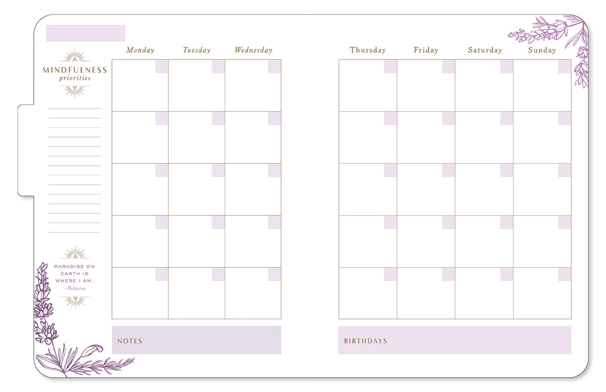 Mindfulness 12-Month Undated Planner