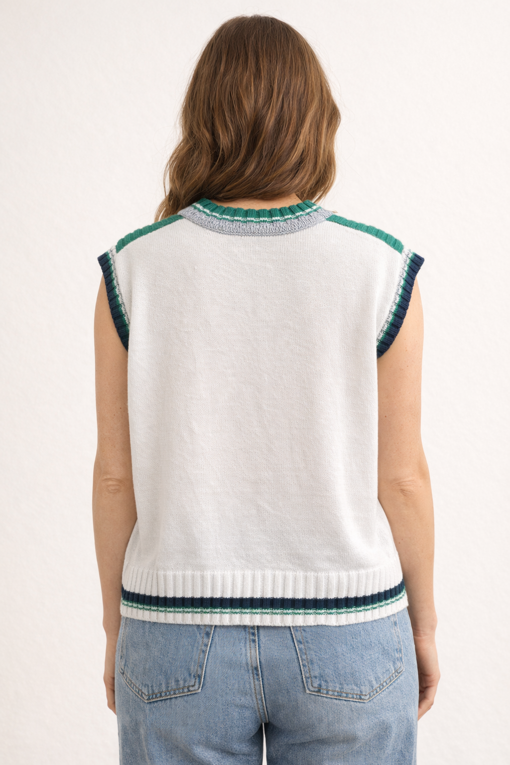 Contrast Detail Graphic Sweatshirt - White/Yellow