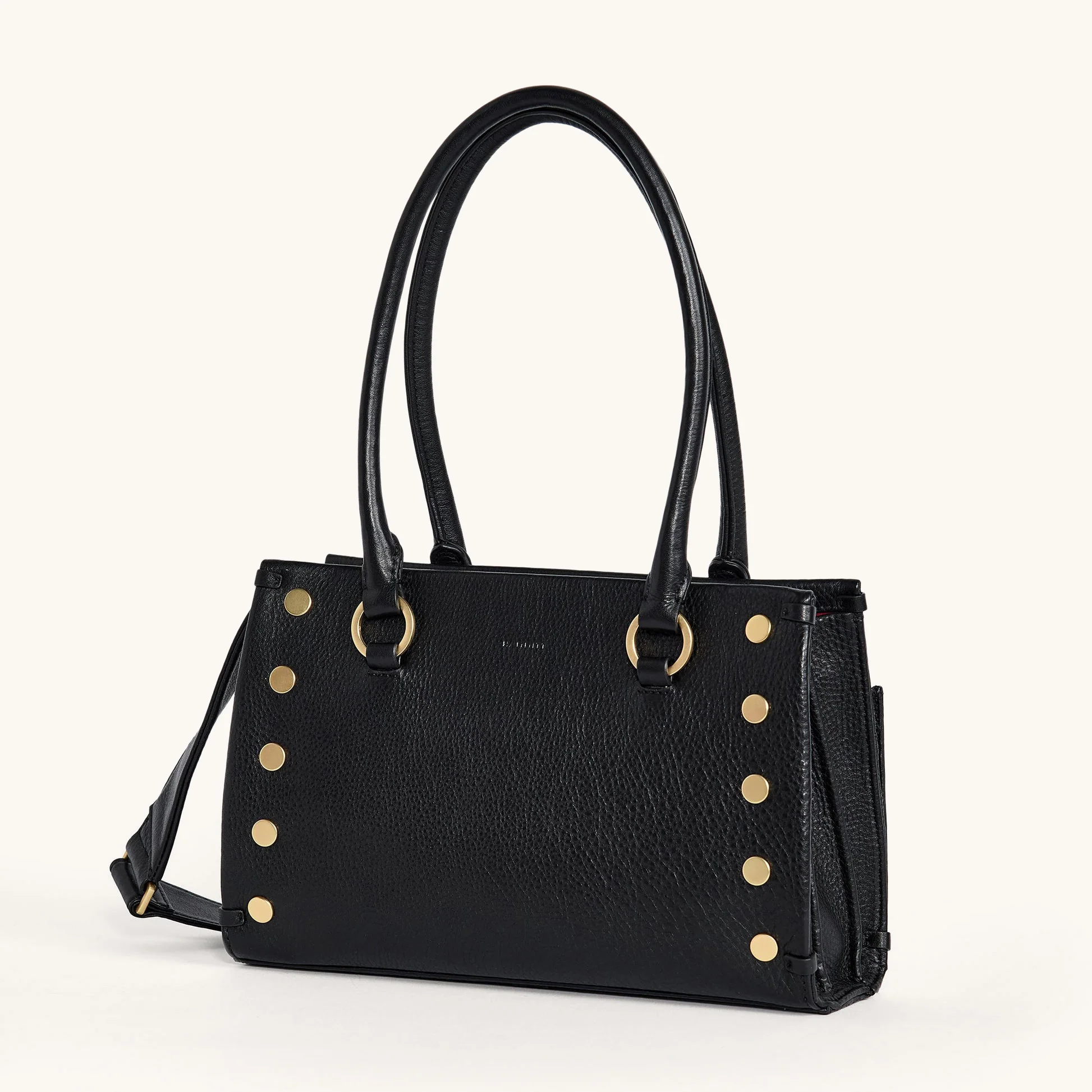 Hammitt Allen Handbag - Black/Brushed Gold Red Zip