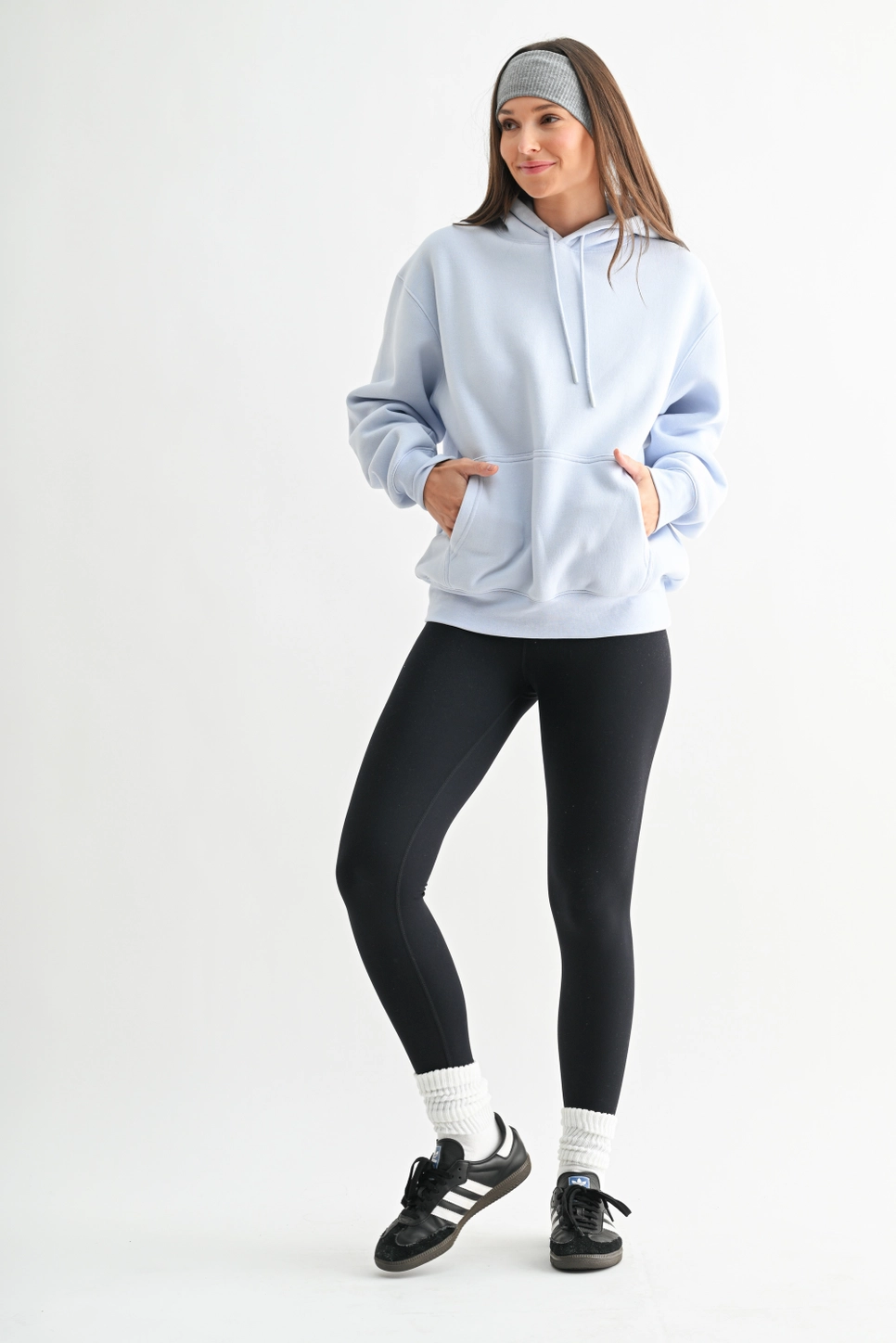 Cotton Blend Drop Shoulder Hoodie