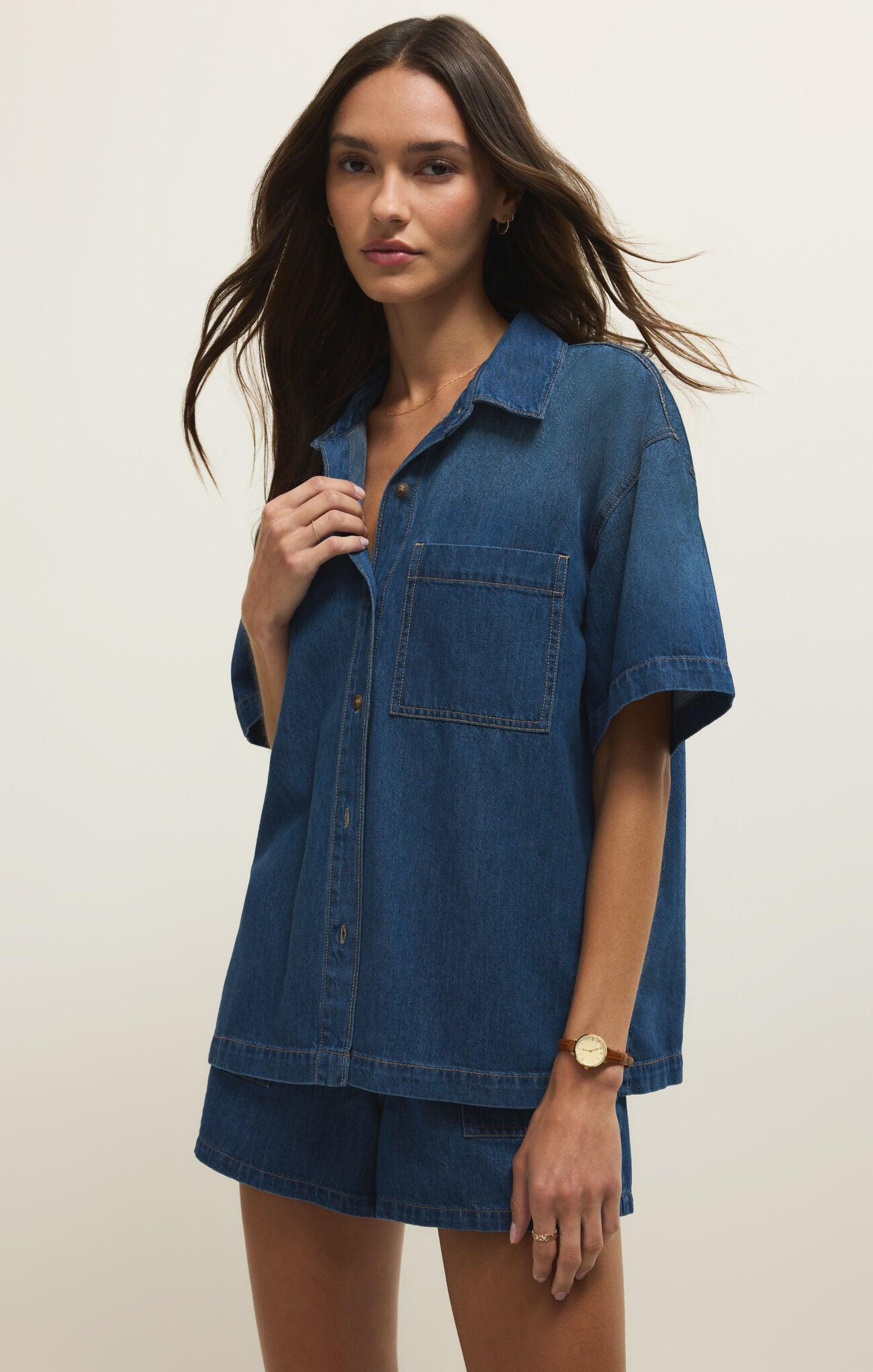 Everyday Denim Button Up - Deep Water
