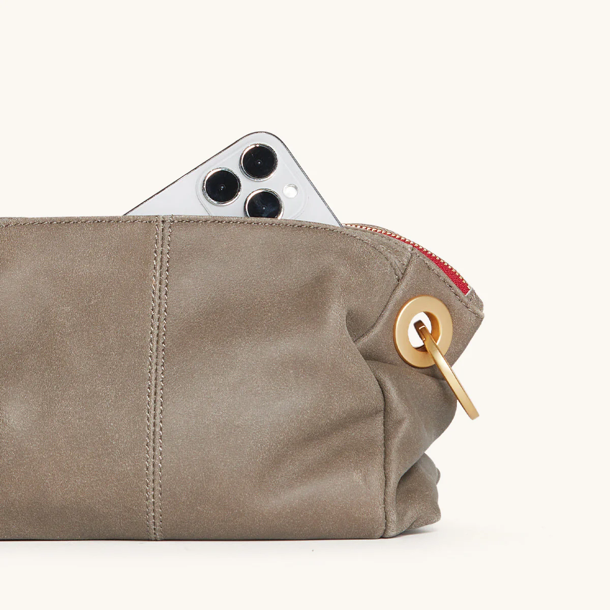Hammitt Daniel Crossbody Clutch Sml - Sculpted Taupe/Brushed Gold