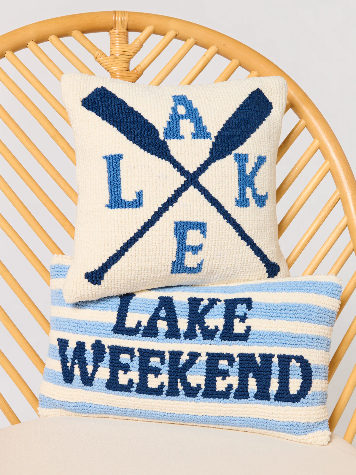 Shiraleah Lake/Oars Pillow - White