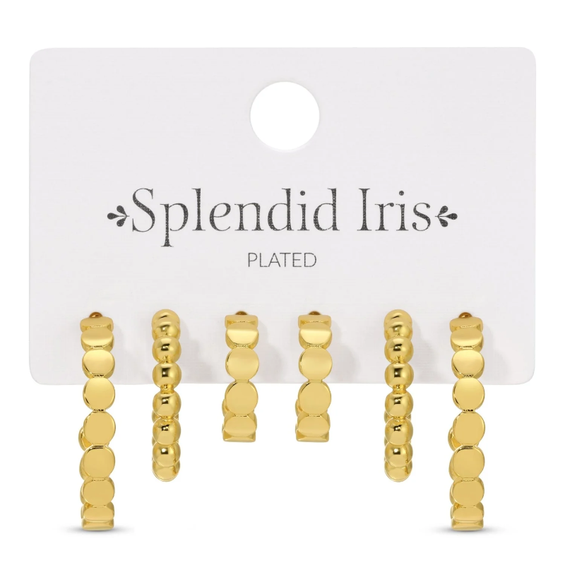 Splendid Iris Combo 3, Assorted Dot Hoops