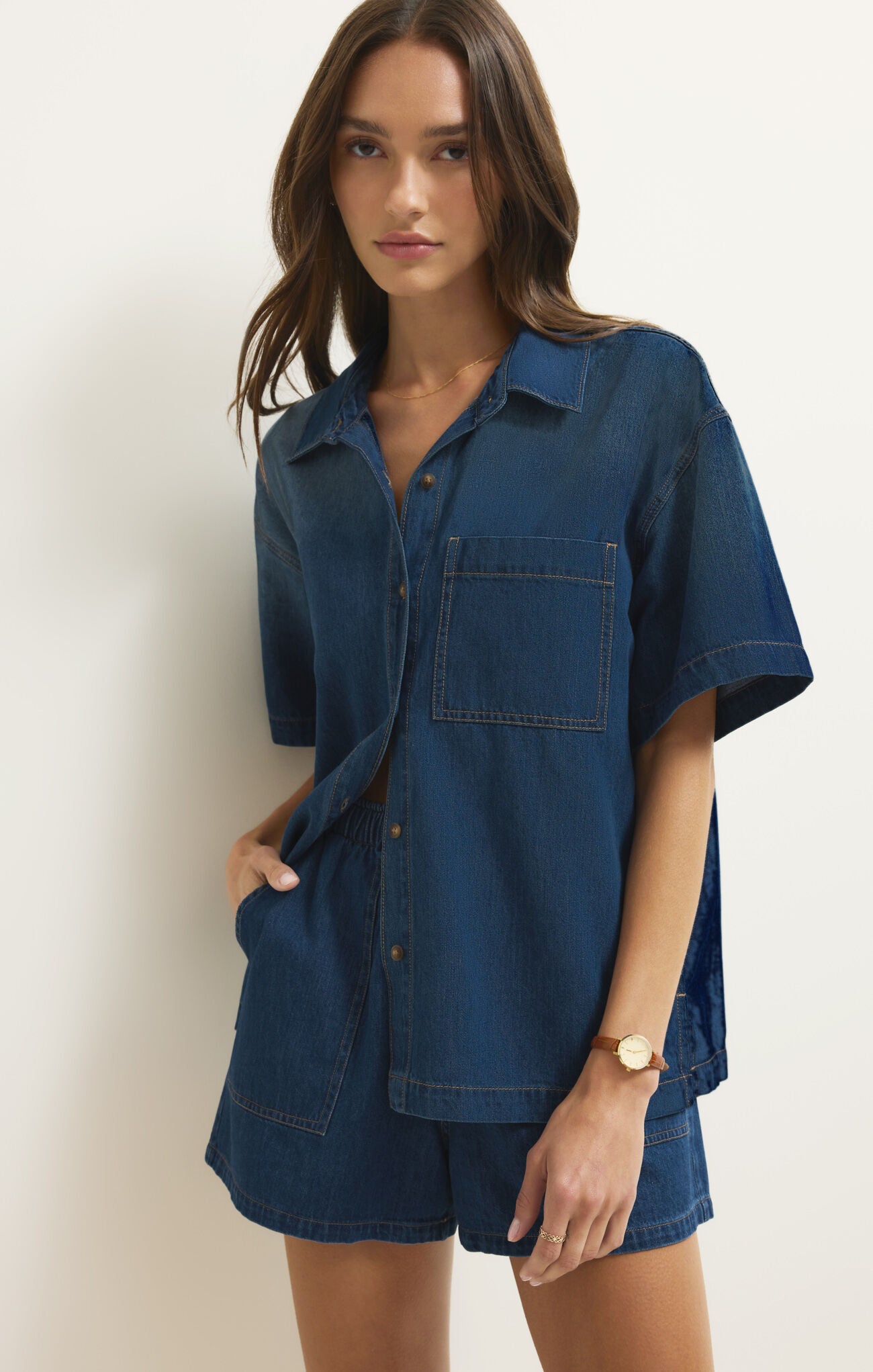 Everyday Denim Button Up - Deep Water