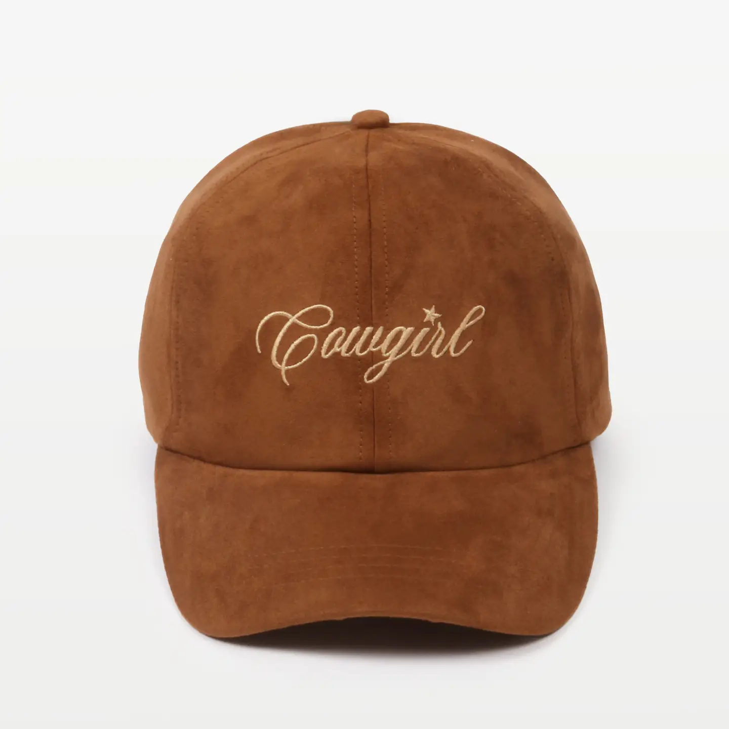 Western Cowgirl Embroidery in Suede Baseball Cap
