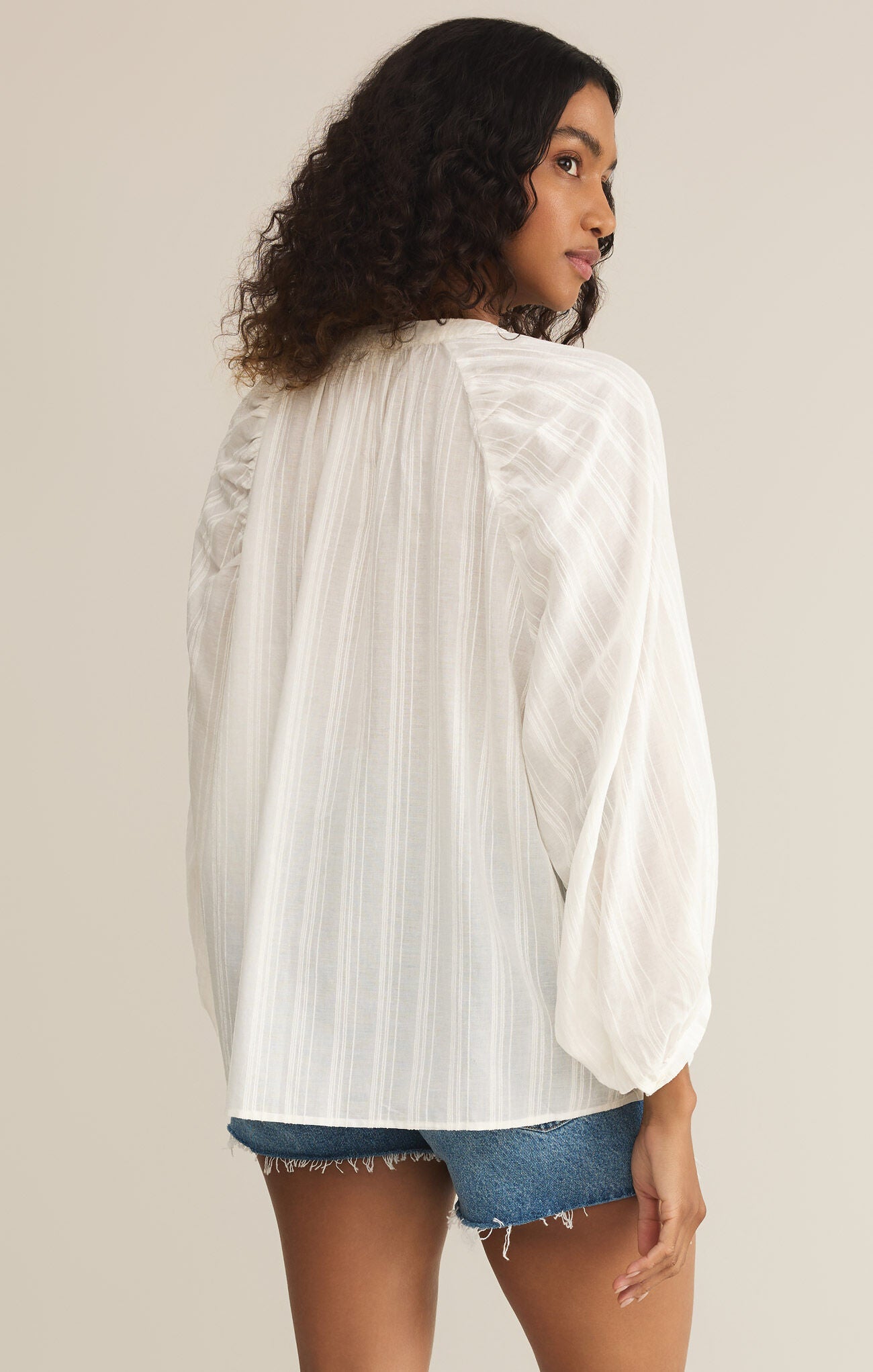 Wren Button Up Top - White