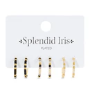 Earrings - Combo Petite Miyuki Delica Hoops - Black/White/Grey