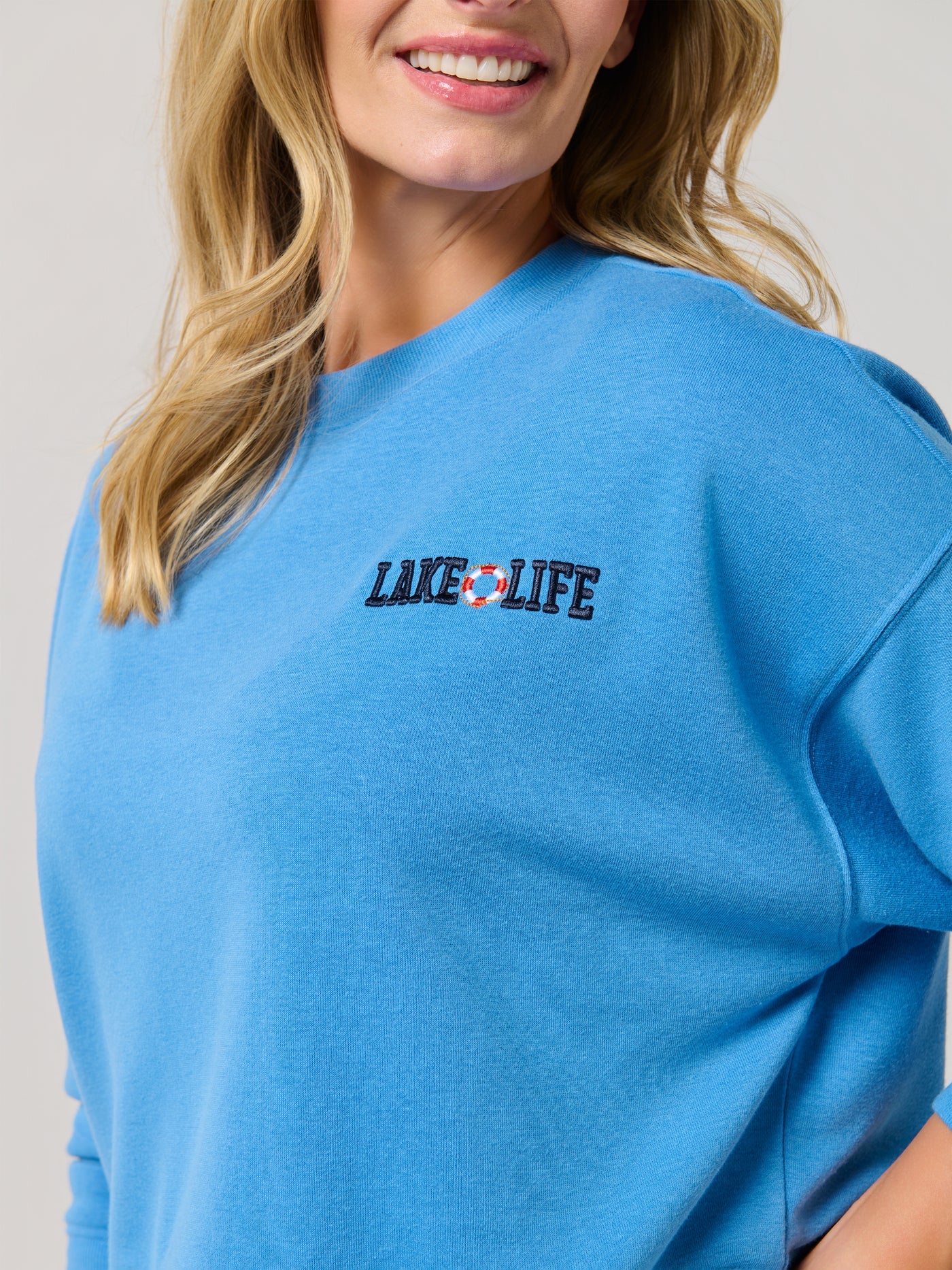 Shiraleah "Boat Docks And Flip Flops" Relaxed Sweatshirt - Blue