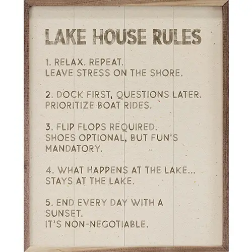 Lake House Rules 16x20