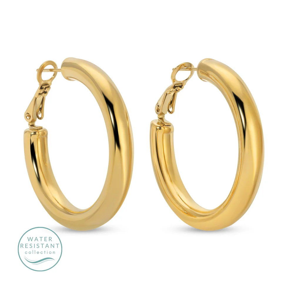 Earrings - Latchback Hoops/Water Resistant - Gold