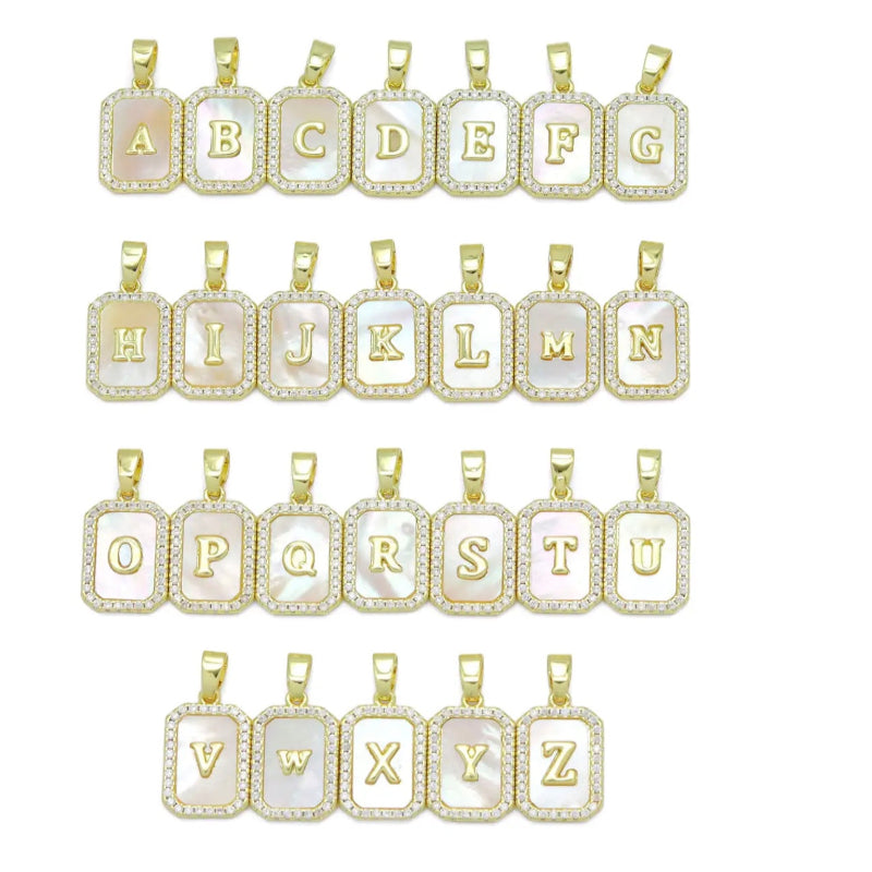 Best Beads & Beyond Gold Rectangle Initial Charm