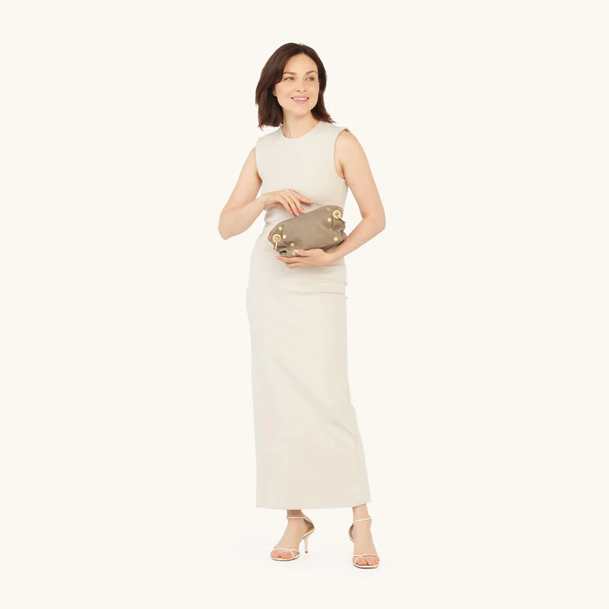 Hammitt Daniel Crossbody Clutch Sml - Sculpted Taupe/Brushed Gold