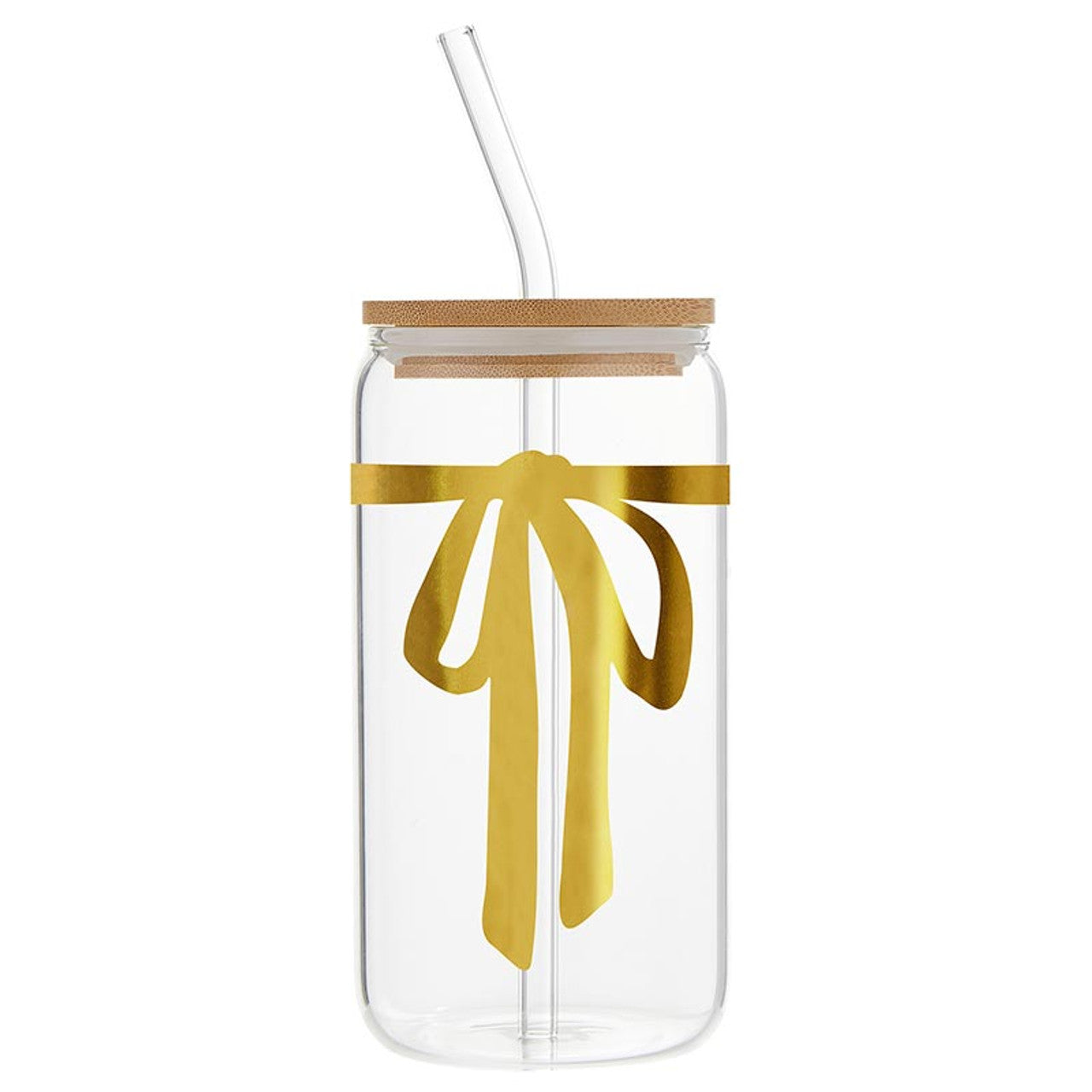 Glass Cold Brew Tumbler - Gold Bow