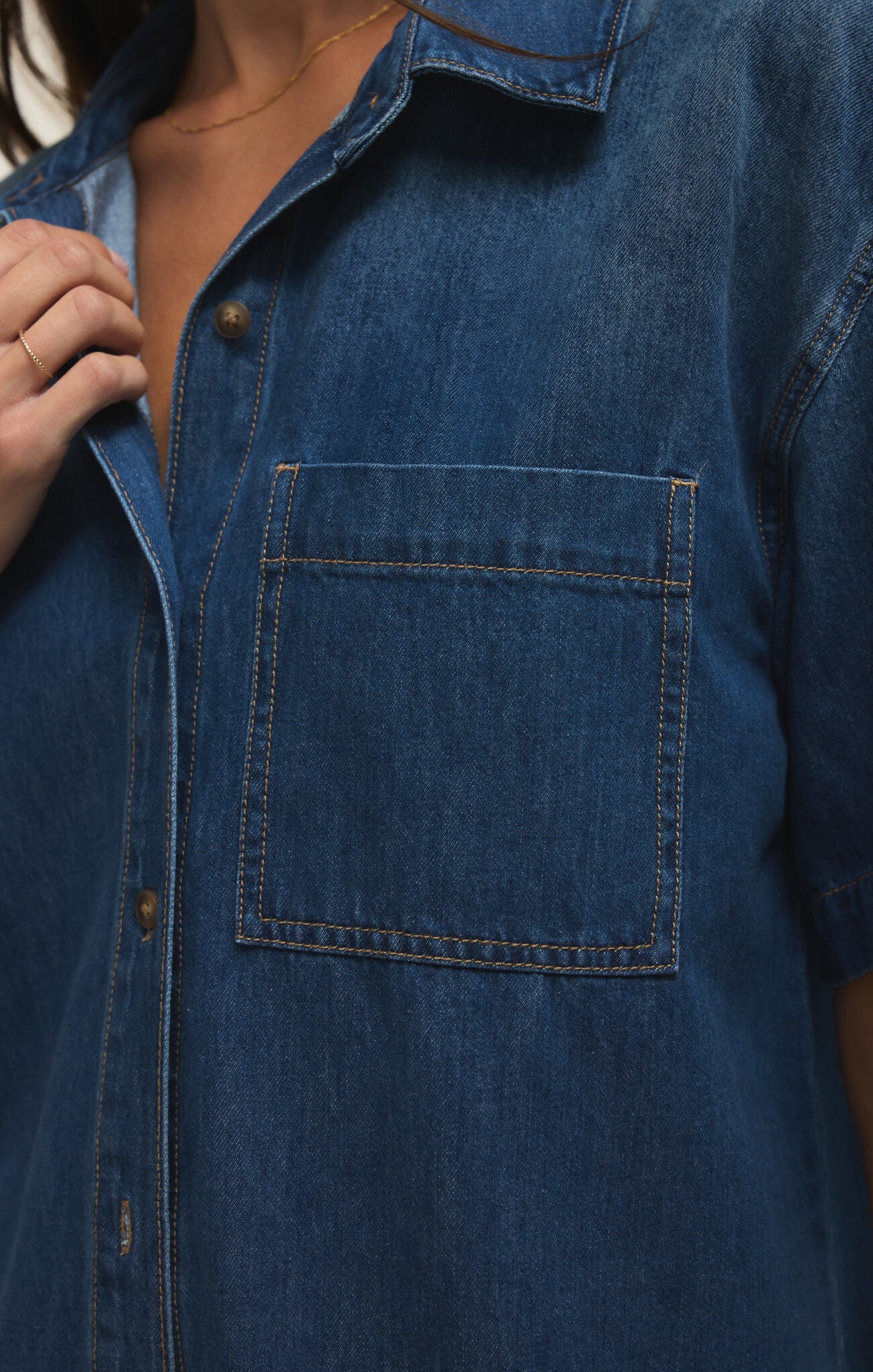 Everyday Denim Button Up - Deep Water
