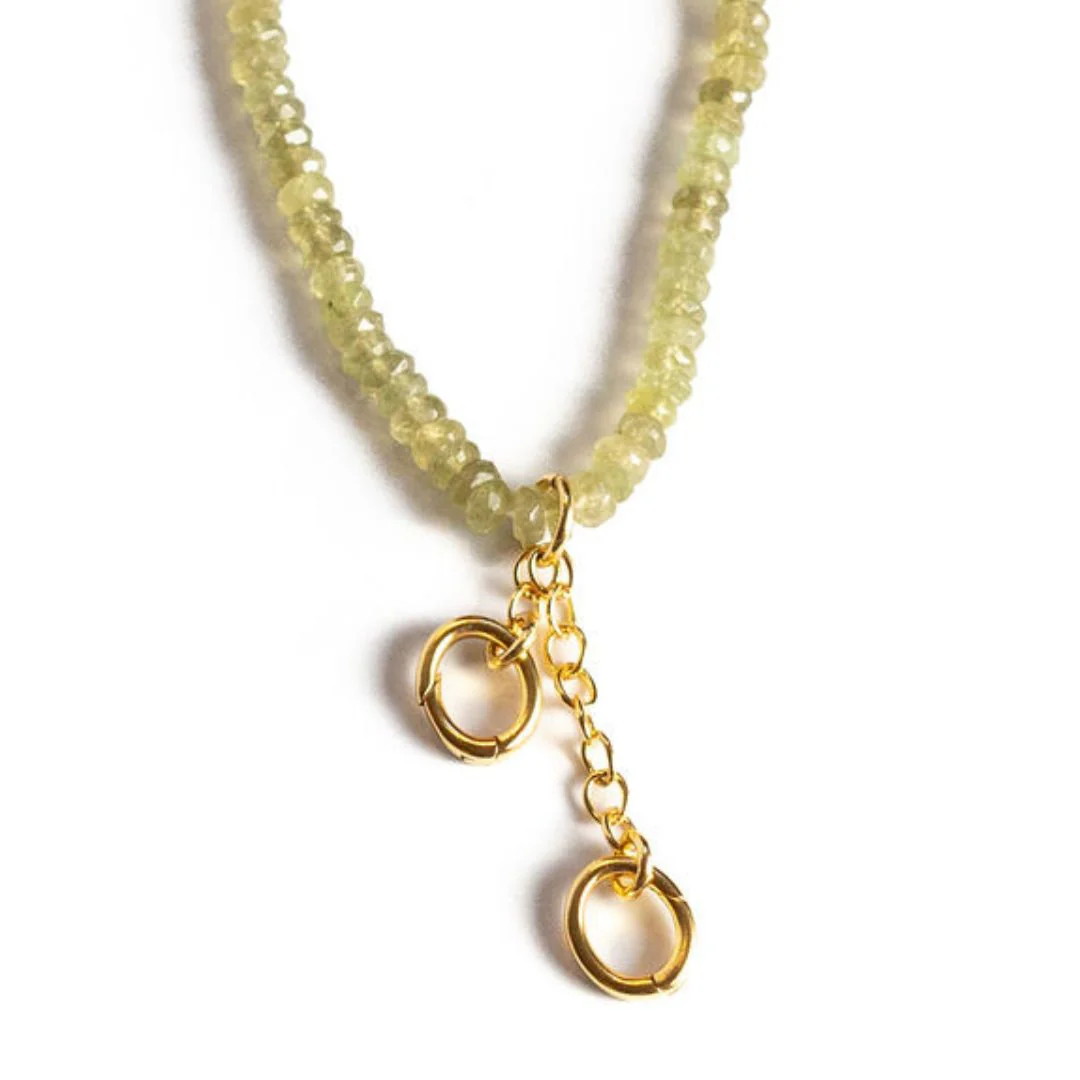 Gemstone Double Clasp Necklace